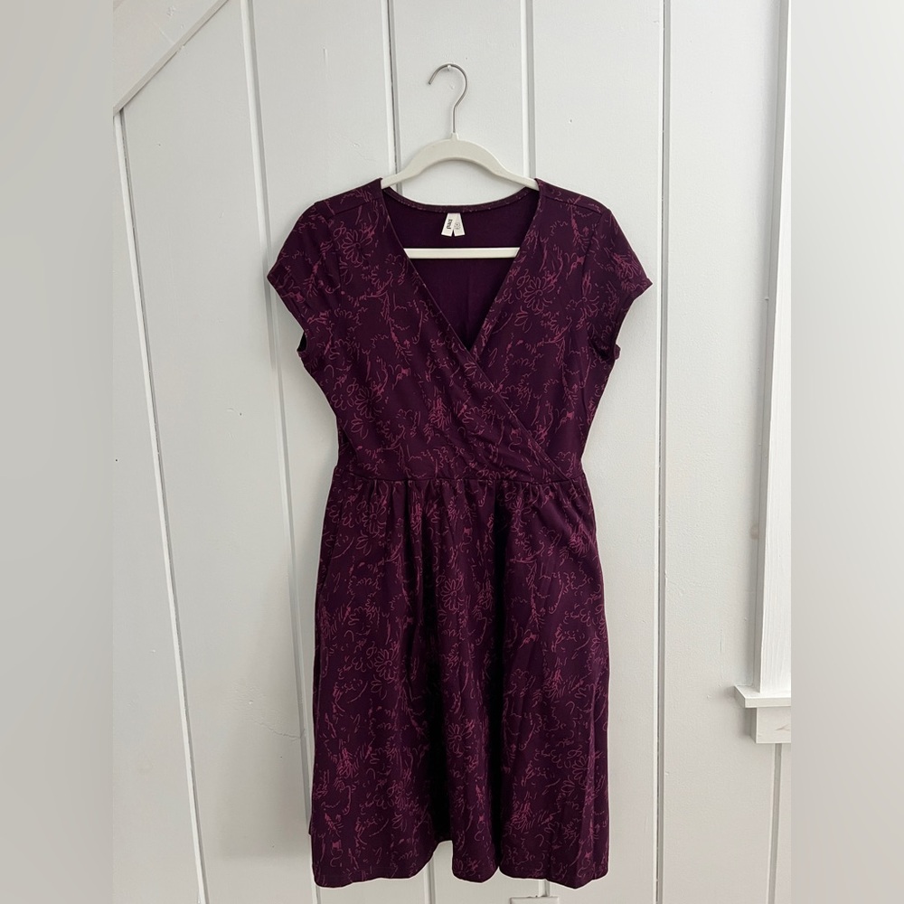 Pact Plum Floral Midi Dress